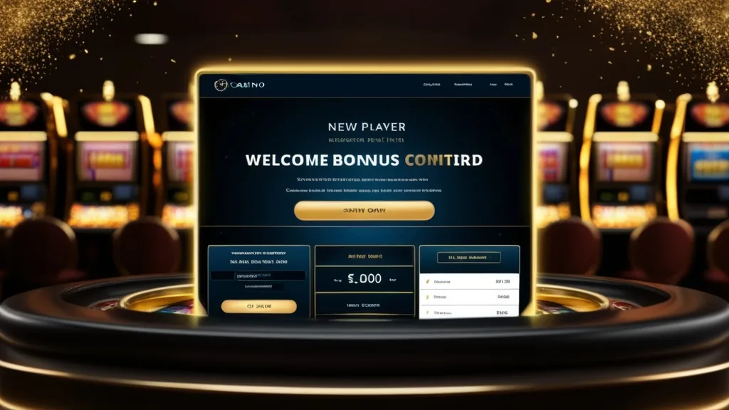 Nouvel utilisateur face au bonus de bienvenue Rodeoslot dans un casino sombre
