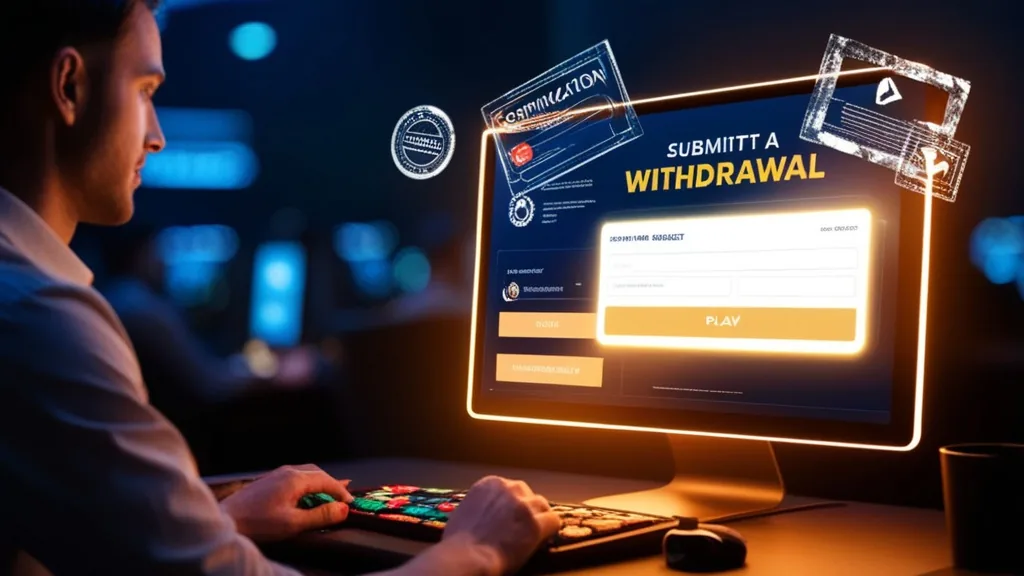 Validation d’un retrait avec contrôles de sécurité sur une interface de paiement casino