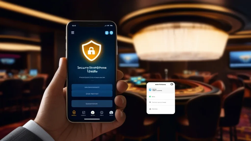 Téléphone affichant des mises à jour et des vérifications de sécurité pour Rodeoslot