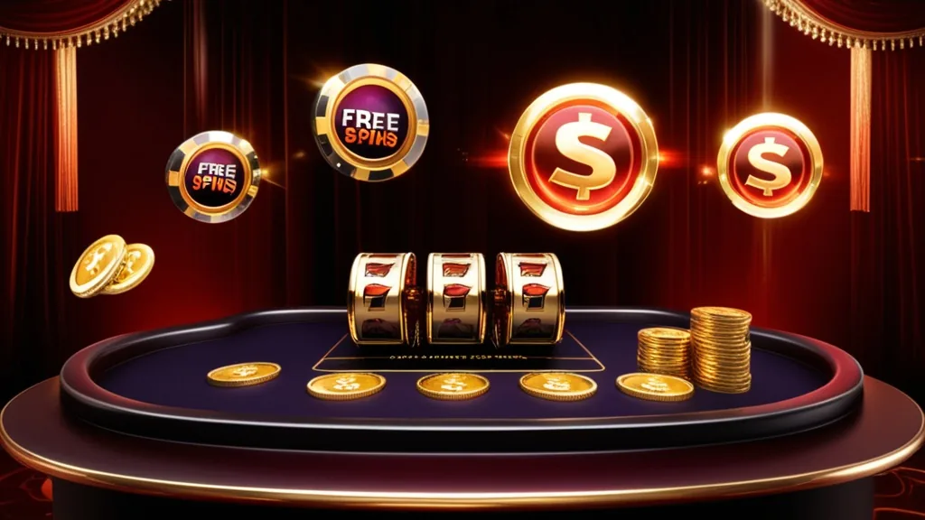 Différents types de bonus Rodeoslot représentés dans un décor de casino sombre